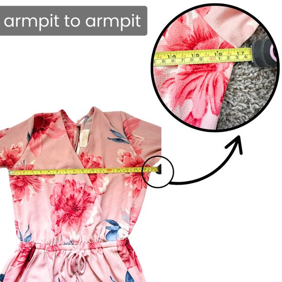 LET THEM EAT CAKE “Adrienne” Pink Floral Jumpsuit Romper - Women’s Small - Picture 13 of 16